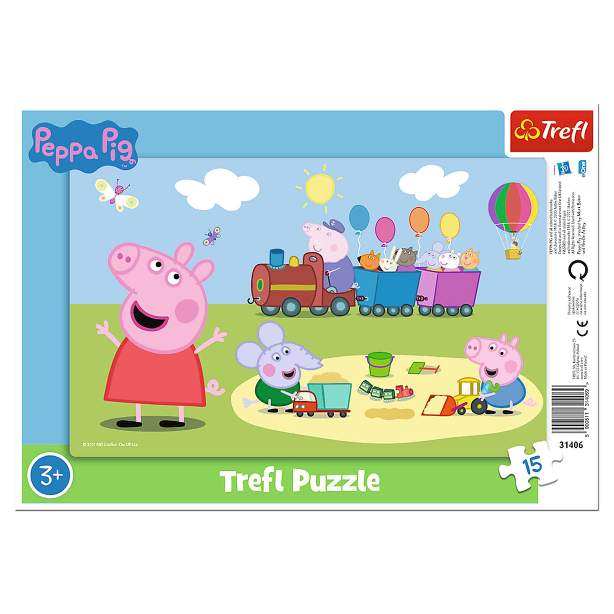 Trefl Frame Peppa Pig's Happy Train 15 Piece Puzzle