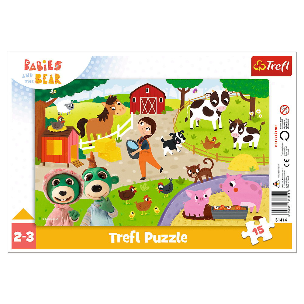 Trefl Baby Frame Babies and the Bear Lovely Babies 15 Piece Puzzle