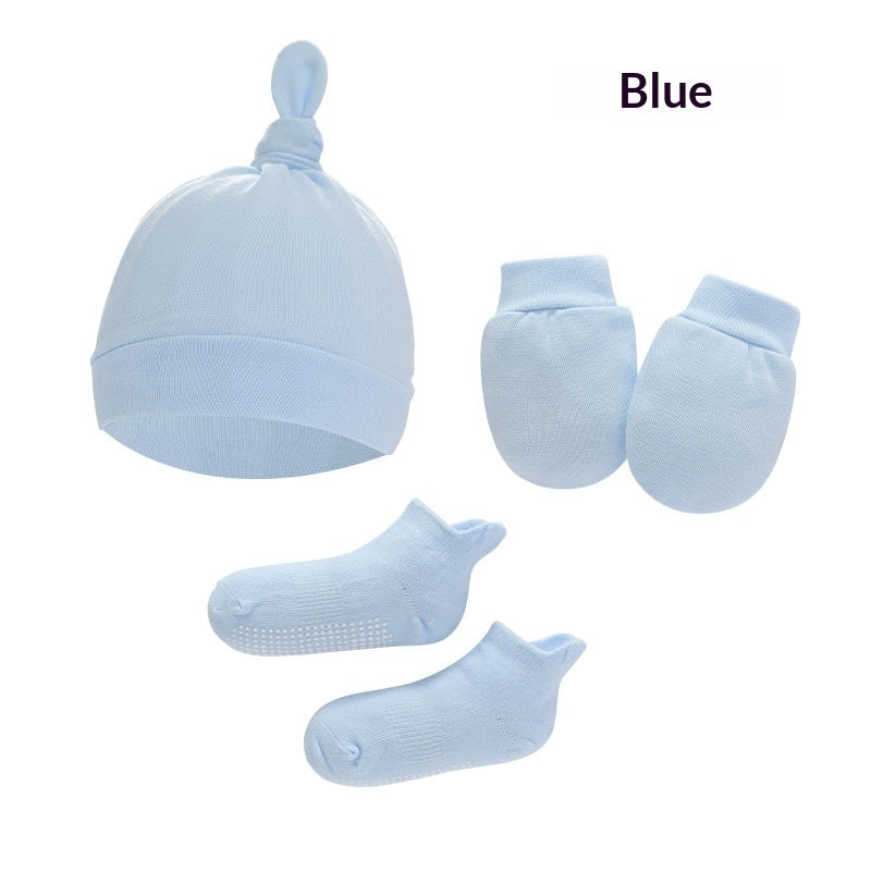 Newborn Hat Mittens And Socks Set With Rubber-soled Shoes - Cindi Book