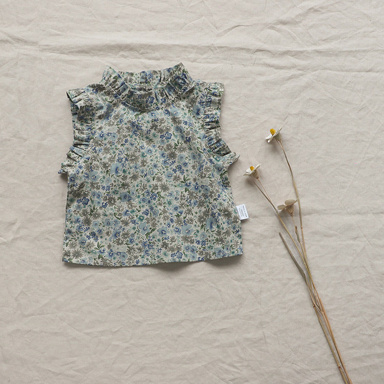 Girls' Summer Baby Floral Vest T-shirt - Cindi Book