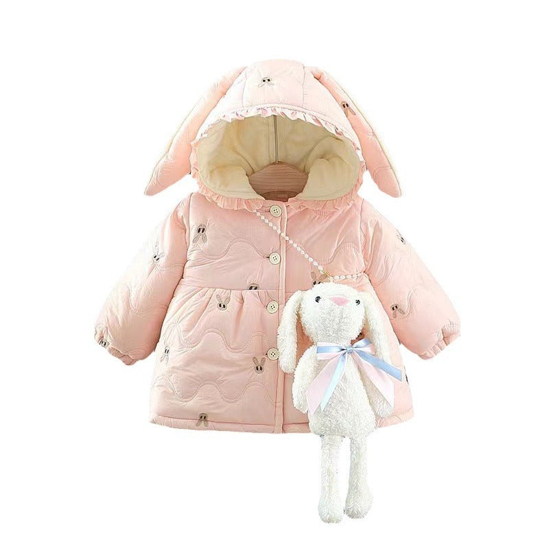 Girls Thickened Cotton Padded Coat Winter Clothes Children's Cotton Wadded Jacket Western Style Winter - Cindi Book
