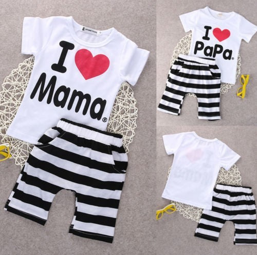 Short Sleeve T-Shirt Print Kids Set