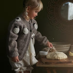 Wool Blend Heavy Embroidery Long-sleeve Cardigan Sweater - Cindi Book