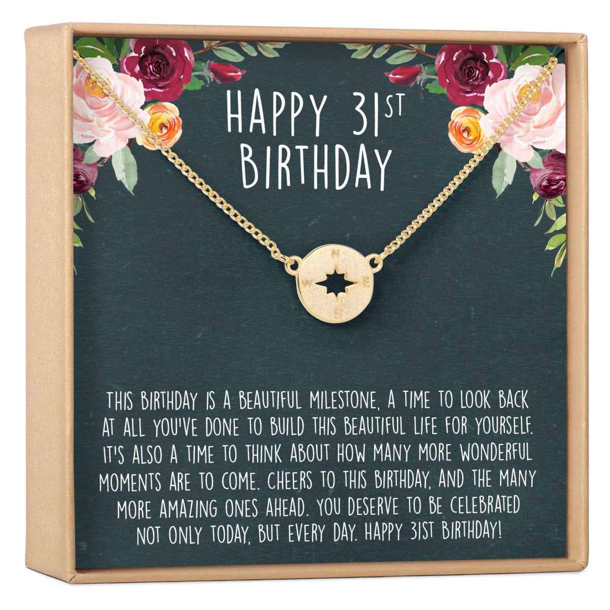 31st Birthday Necklace, Multiple Styles