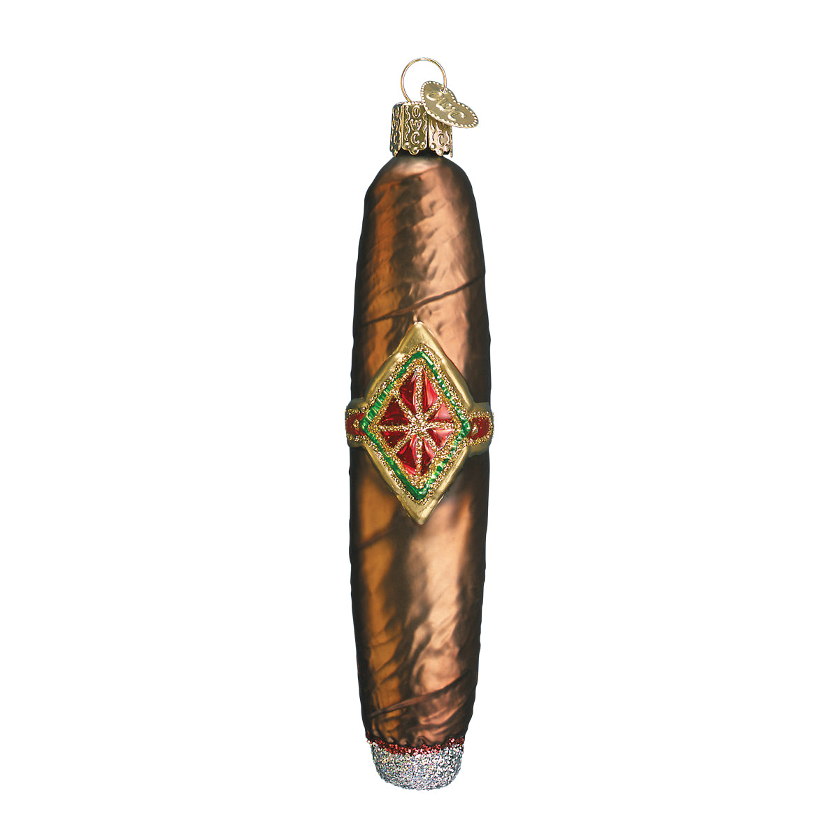 Old World Christmas Cigar Ornament - hand-blown glass Christmas tree ornament (view 3)