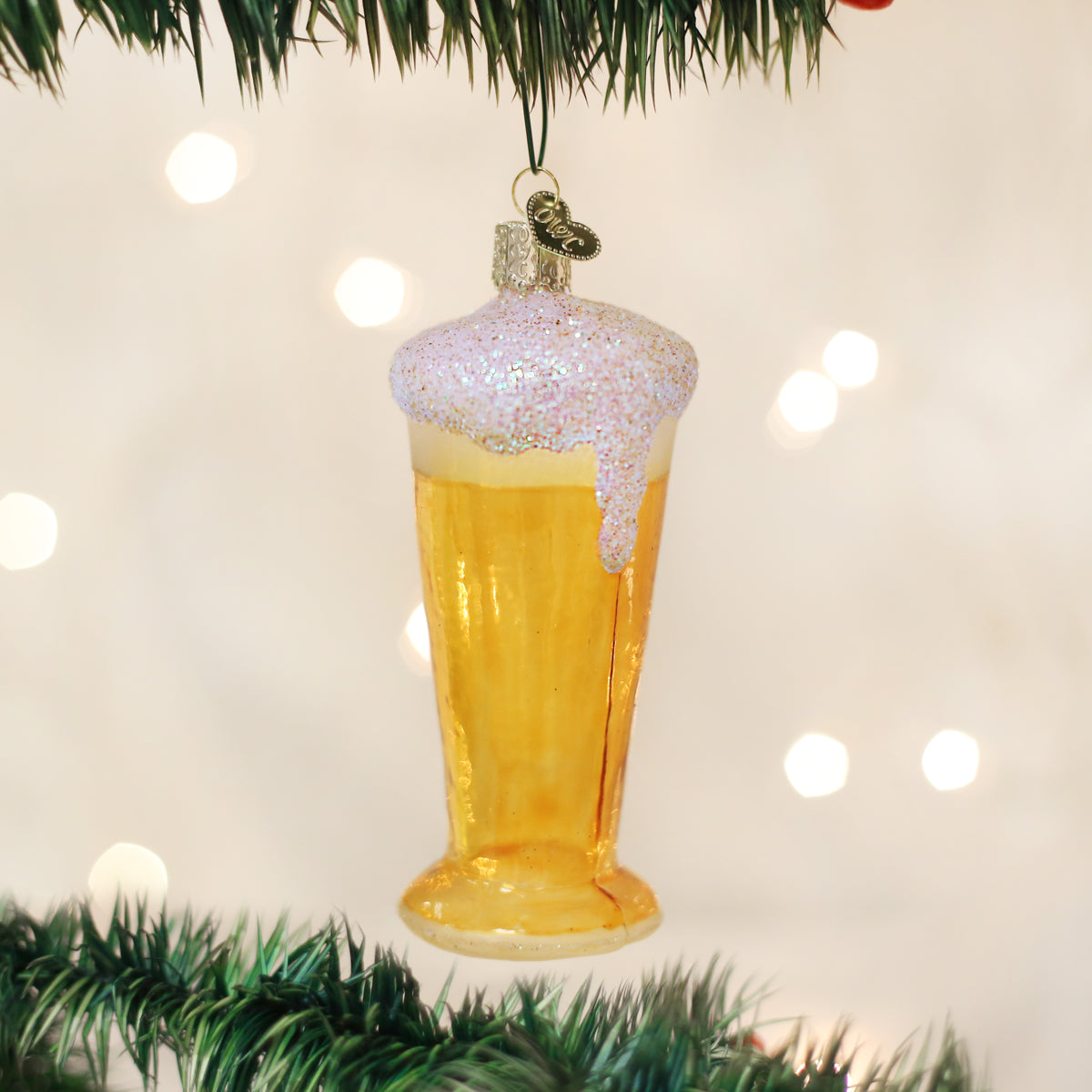 Old World Christmas Glass Of Beer Ornament - hand-blown glass Christmas tree ornament