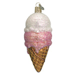 Old World Christmas Ice Cream Cone Ornament - hand-blown glass Christmas tree ornament (view 3)