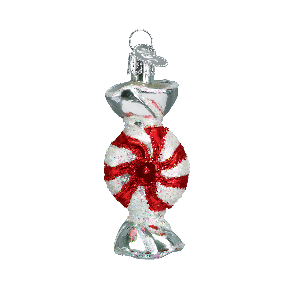 Old World Christmas Peppermint Candy Ornament - hand-blown glass Christmas tree ornament (view 2)