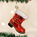 Old World Christmas Santa's Boot Ornament - hand-blown glass Christmas tree ornament