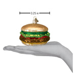 Old World Christmas Cheeseburger Ornament - hand-blown glass Christmas tree ornament (view 5)