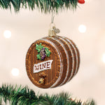 Old World Christmas Wine Barrel Ornament - hand-blown glass Christmas tree ornament