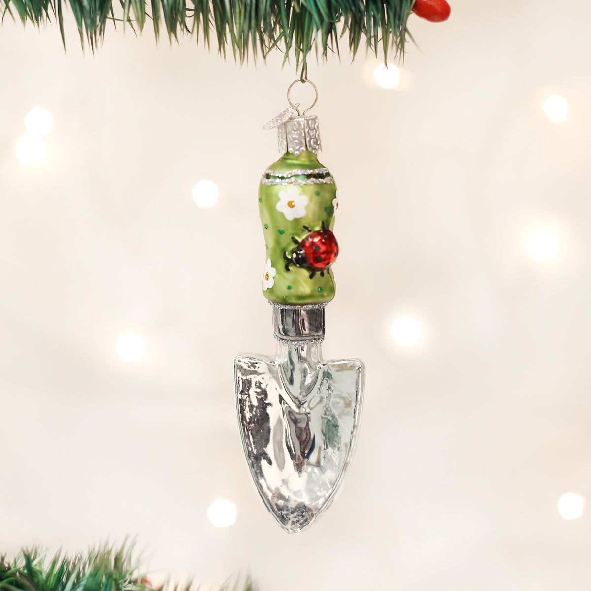 Old World Christmas Garden Trowel Ornament - hand-blown glass Christmas tree ornament