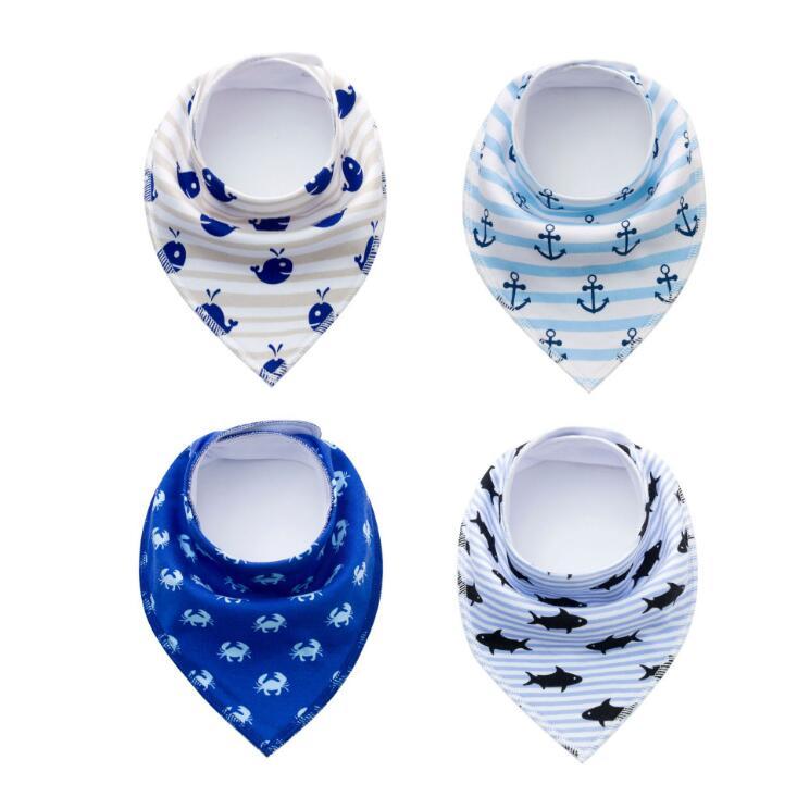 4pcs Lot Bibs Burp Cloth Print Arrow Wave Triangle Baby Bibs Cotton Bandana Accessories - Cindi Book