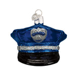Old World Christmas Police Officer's Cap Ornament - hand-blown glass Christmas tree ornament (view 3)