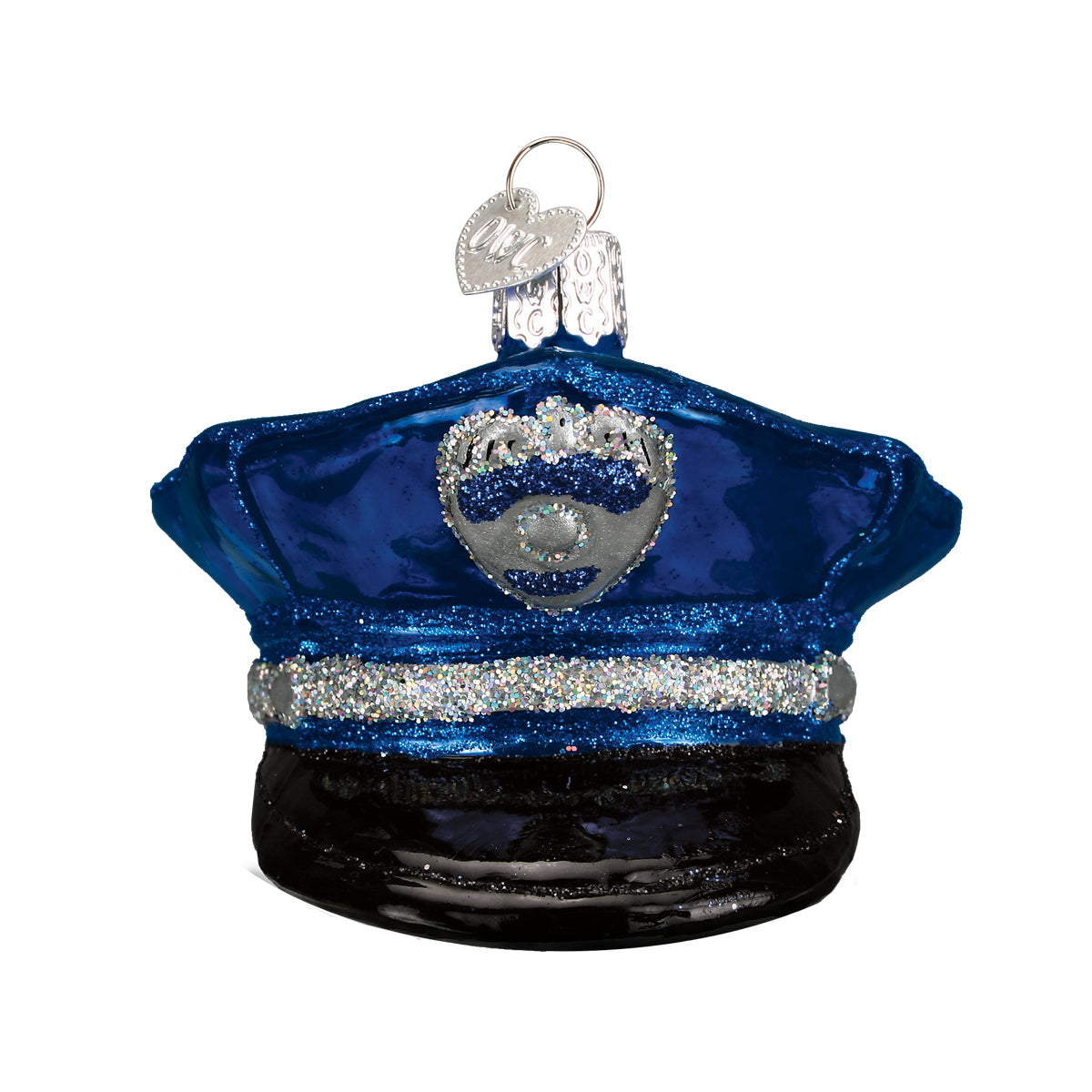 Old World Christmas Police Officer's Cap Ornament - hand-blown glass Christmas tree ornament (view 3)
