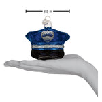 Old World Christmas Police Officer's Cap Ornament - hand-blown glass Christmas tree ornament (view 4)