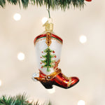 Old World Christmas Christmas Cowboy Boot - hand-blown glass Christmas tree ornament
