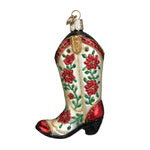 Old World Christmas Christmas Cowgirl Boot - hand-blown glass Christmas tree ornament (view 3)
