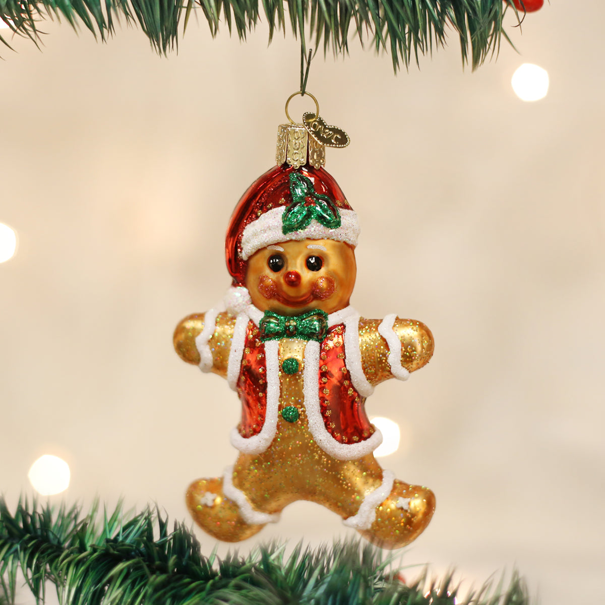 Old World Christmas Gingerbread Boy Ornament - hand-blown glass Christmas tree ornament