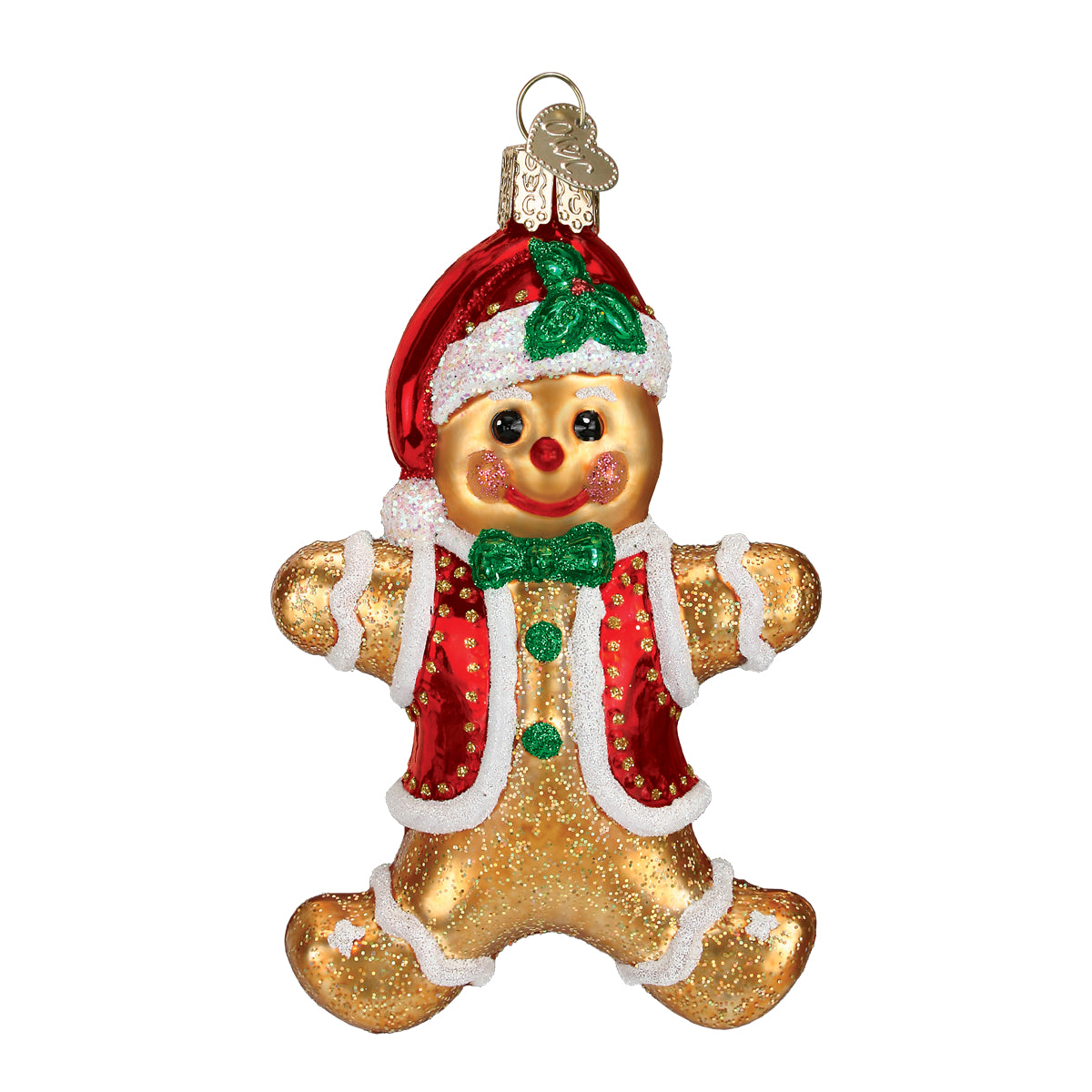 Old World Christmas Gingerbread Boy Ornament - hand-blown glass Christmas tree ornament (view 3)