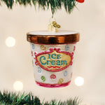 Old World Christmas Ice Cream Carton Ornament - hand-blown glass Christmas tree ornament
