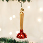 Old World Christmas Toilet Plunger Ornament - hand-blown glass Christmas tree ornament