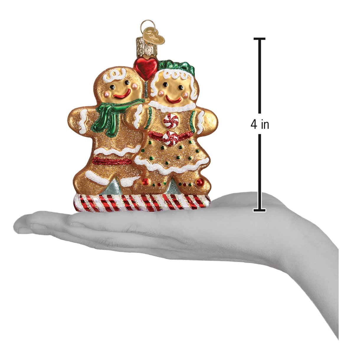 Old World Christmas Gingerbread Friends - hand-blown glass Christmas tree ornament (view 4)