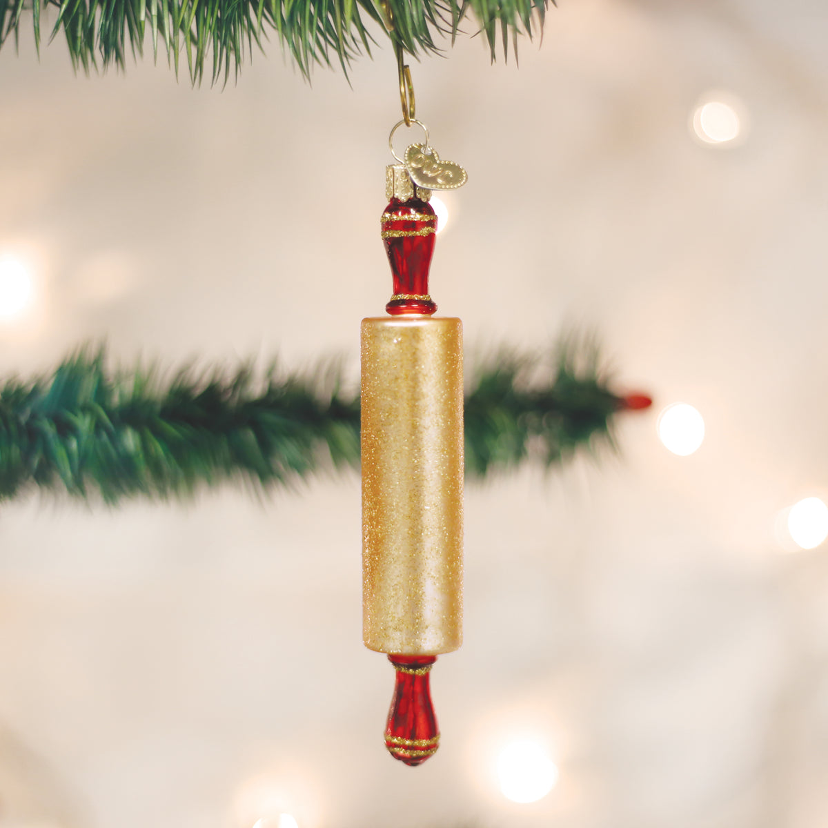Old World Christmas Rolling Pin Ornament - hand-blown glass Christmas tree ornament