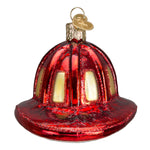Old World Christmas Fireman's Helmet Ornament - hand-blown glass Christmas tree ornament (view 4)