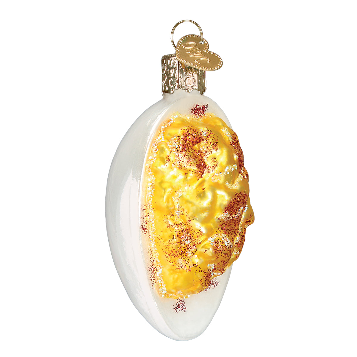 Old World Christmas Deviled Egg Ornament - hand-blown glass Christmas tree ornament (view 3)