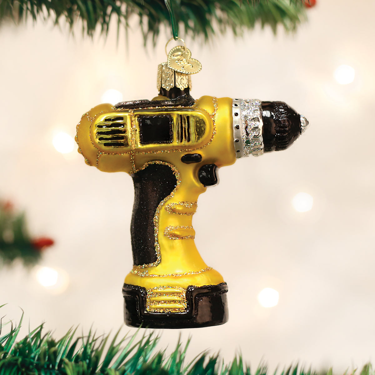 Old World Christmas Power Drill Ornament - hand-blown glass Christmas tree ornament