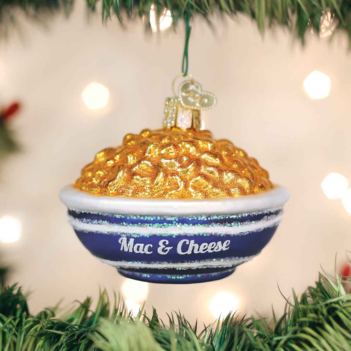 Old World Christmas Bowl Of Mac & Cheese - hand-blown glass Christmas tree ornament