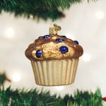 Old World Christmas Blueberry Muffin Ornament - hand-blown glass Christmas tree ornament