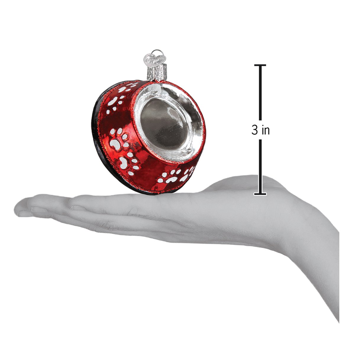 Old World Christmas Dog Bowl Ornament - hand-blown glass Christmas tree ornament (view 5)