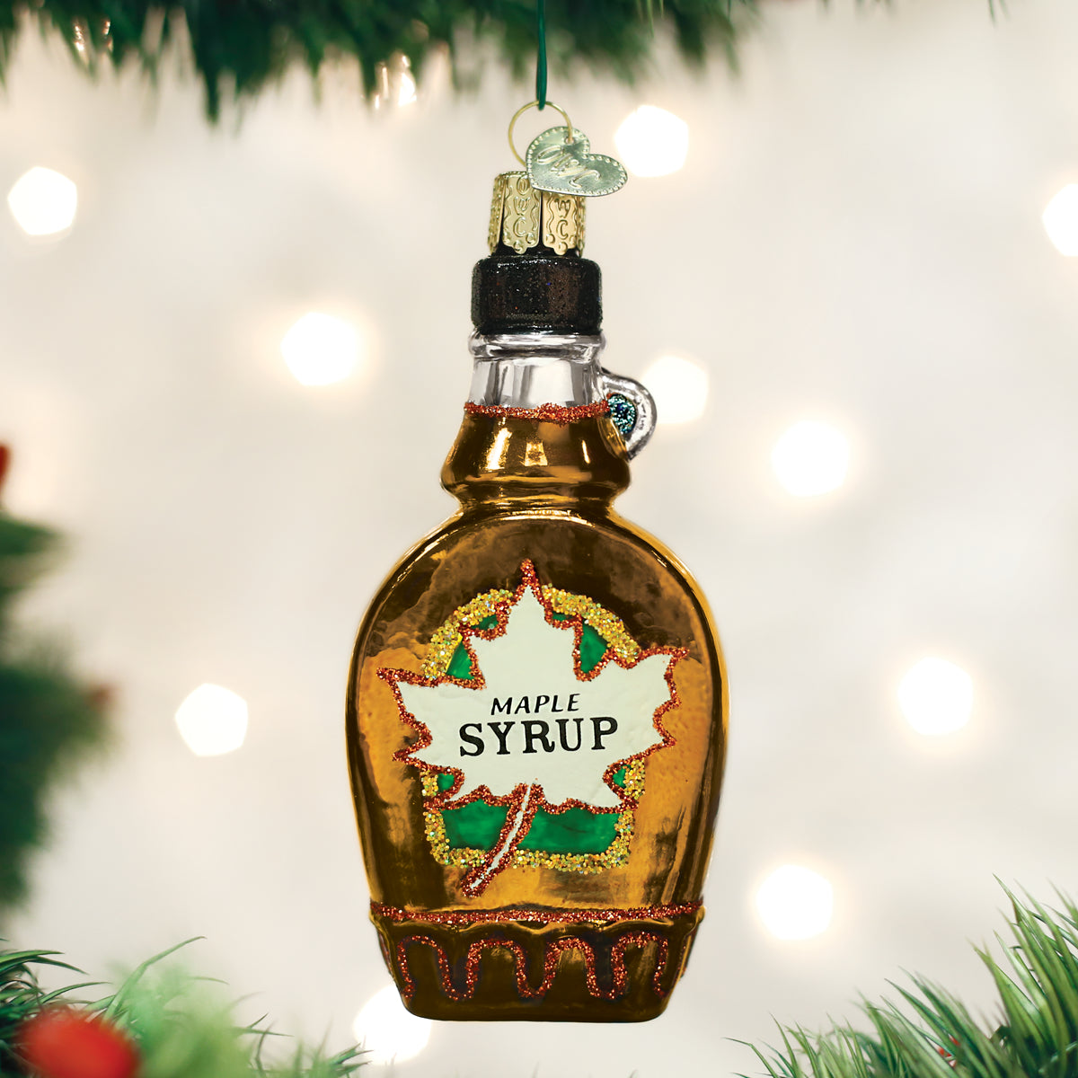 Old World Christmas Maple Syrup Ornament - hand-blown glass Christmas tree ornament