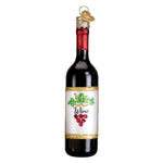 Old World Christmas Red Wine Bottle Ornament - hand-blown glass Christmas tree ornament (view 3)