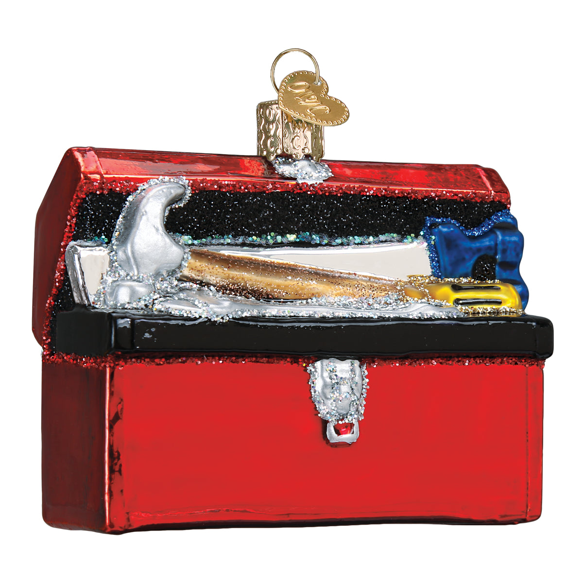 Old World Christmas Toolbox Ornament - hand-blown glass Christmas tree ornament (view 3)