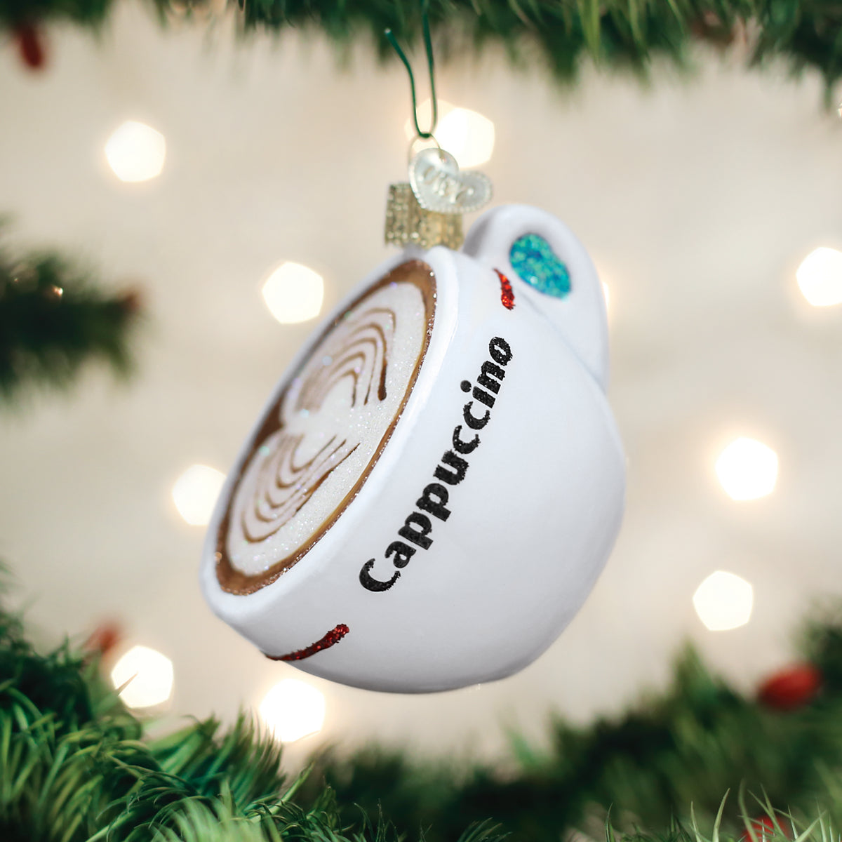 Old World Christmas Cappuccino Ornament - hand-blown glass Christmas tree ornament