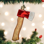 Old World Christmas Axe Ornament - hand-blown glass Christmas tree ornament