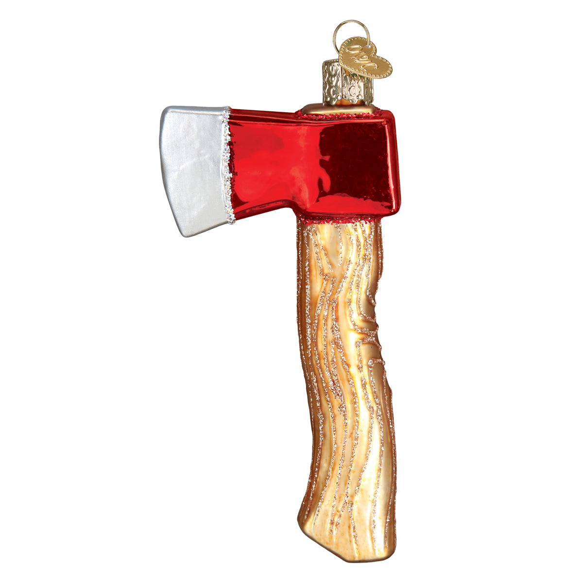 Old World Christmas Axe Ornament - hand-blown glass Christmas tree ornament (view 3)