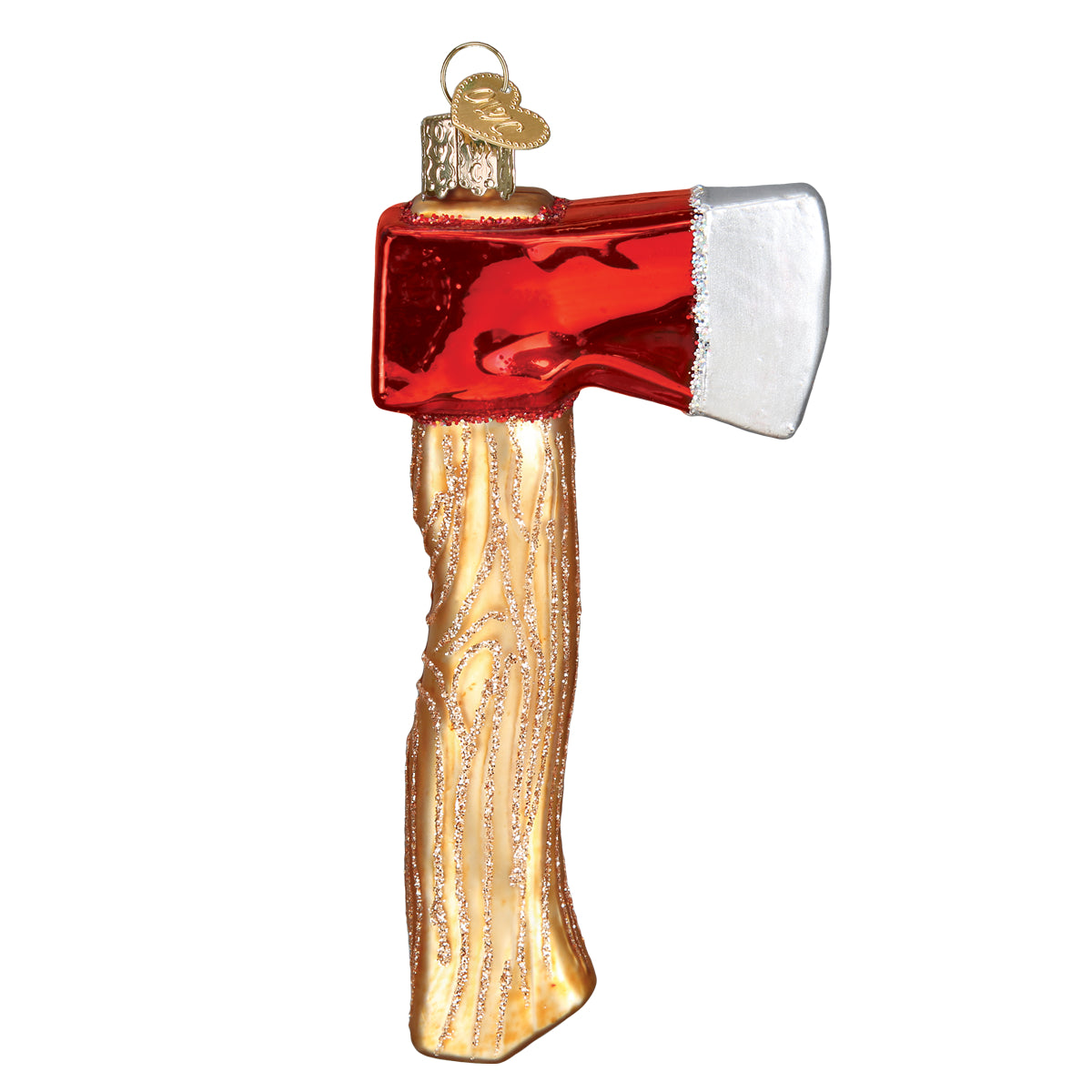Old World Christmas Axe Ornament - hand-blown glass Christmas tree ornament (view 4)