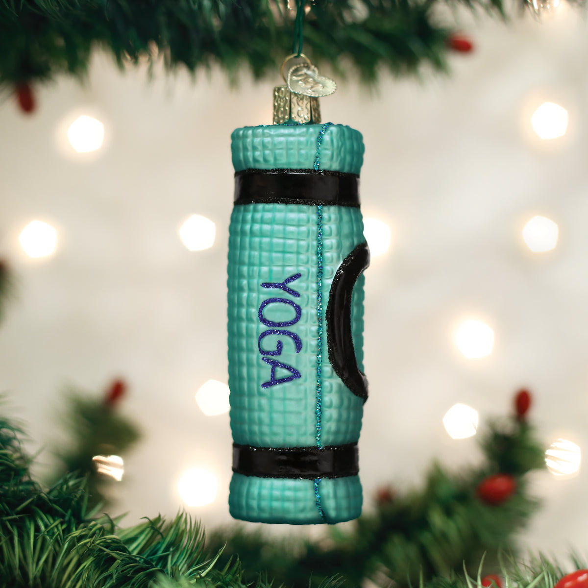 Old World Christmas Yoga Mat Ornament - hand-blown glass Christmas tree ornament