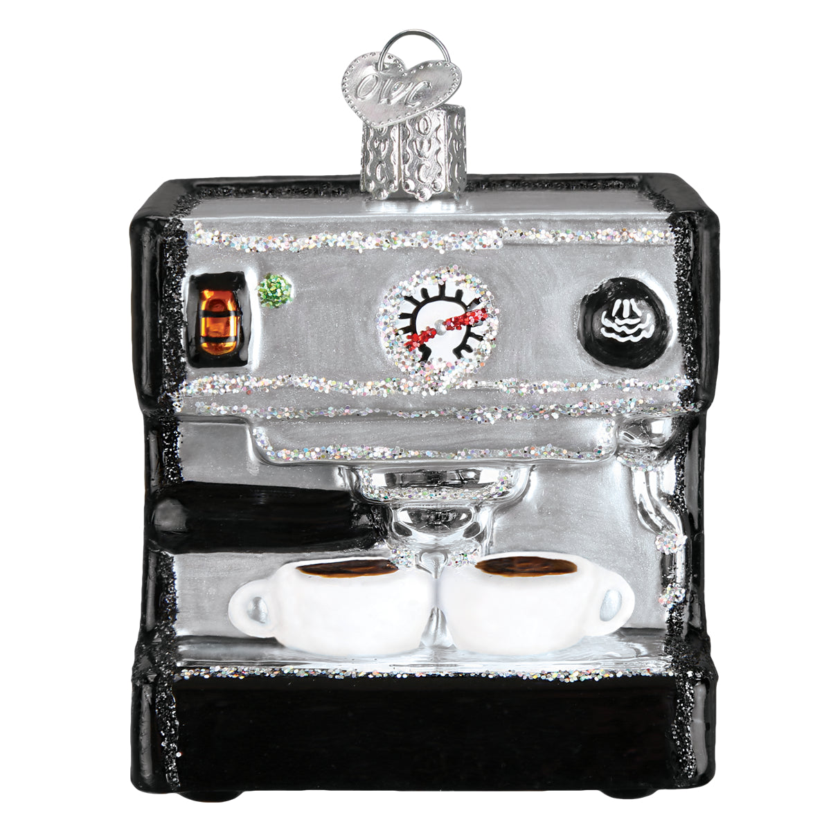 Old World Christmas Espresso Machine Ornament - hand-blown glass Christmas tree ornament (view 3)