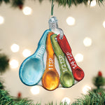 Old World Christmas Measuring Spoons Ornament - hand-blown glass Christmas tree ornament
