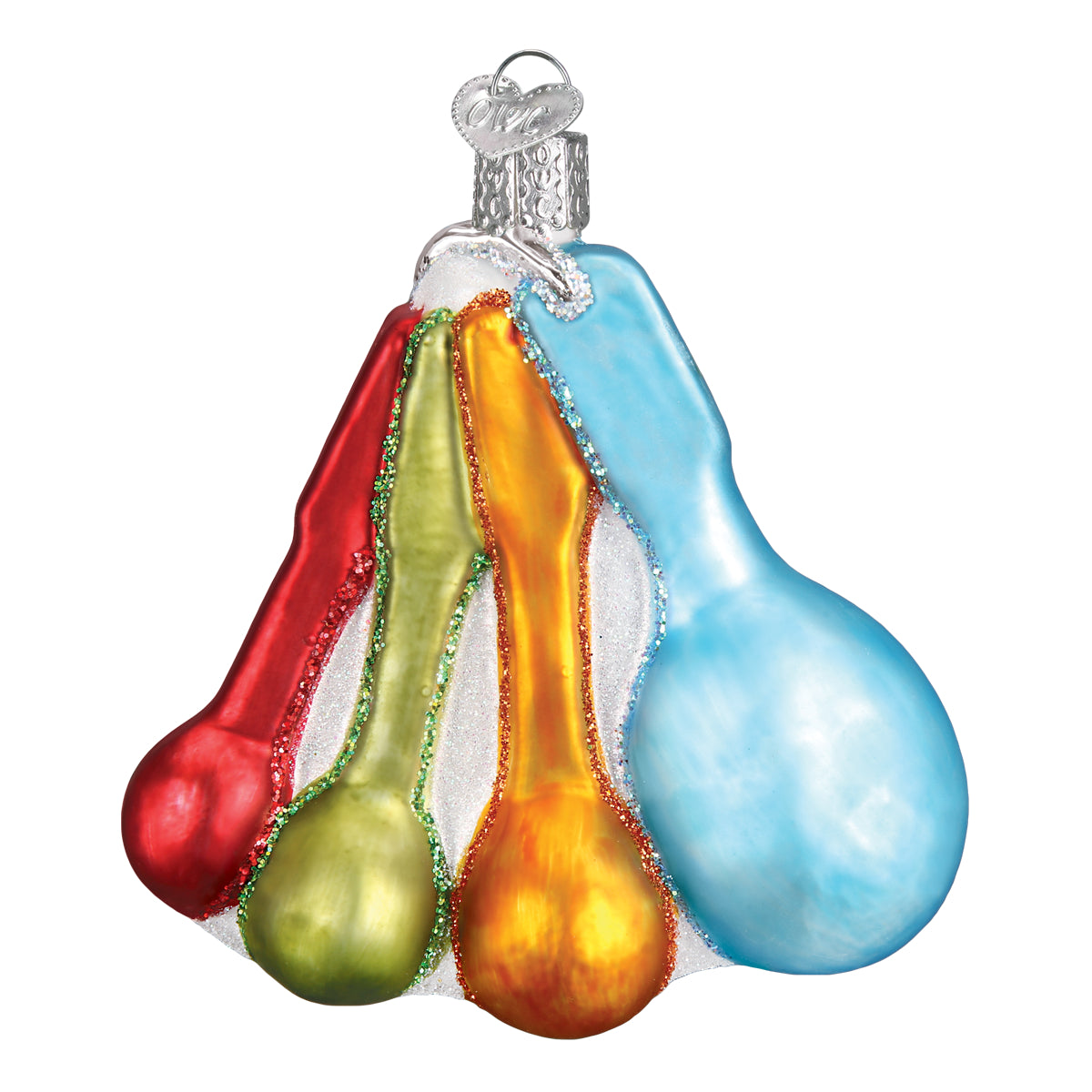 Old World Christmas Measuring Spoons Ornament - hand-blown glass Christmas tree ornament (view 4)