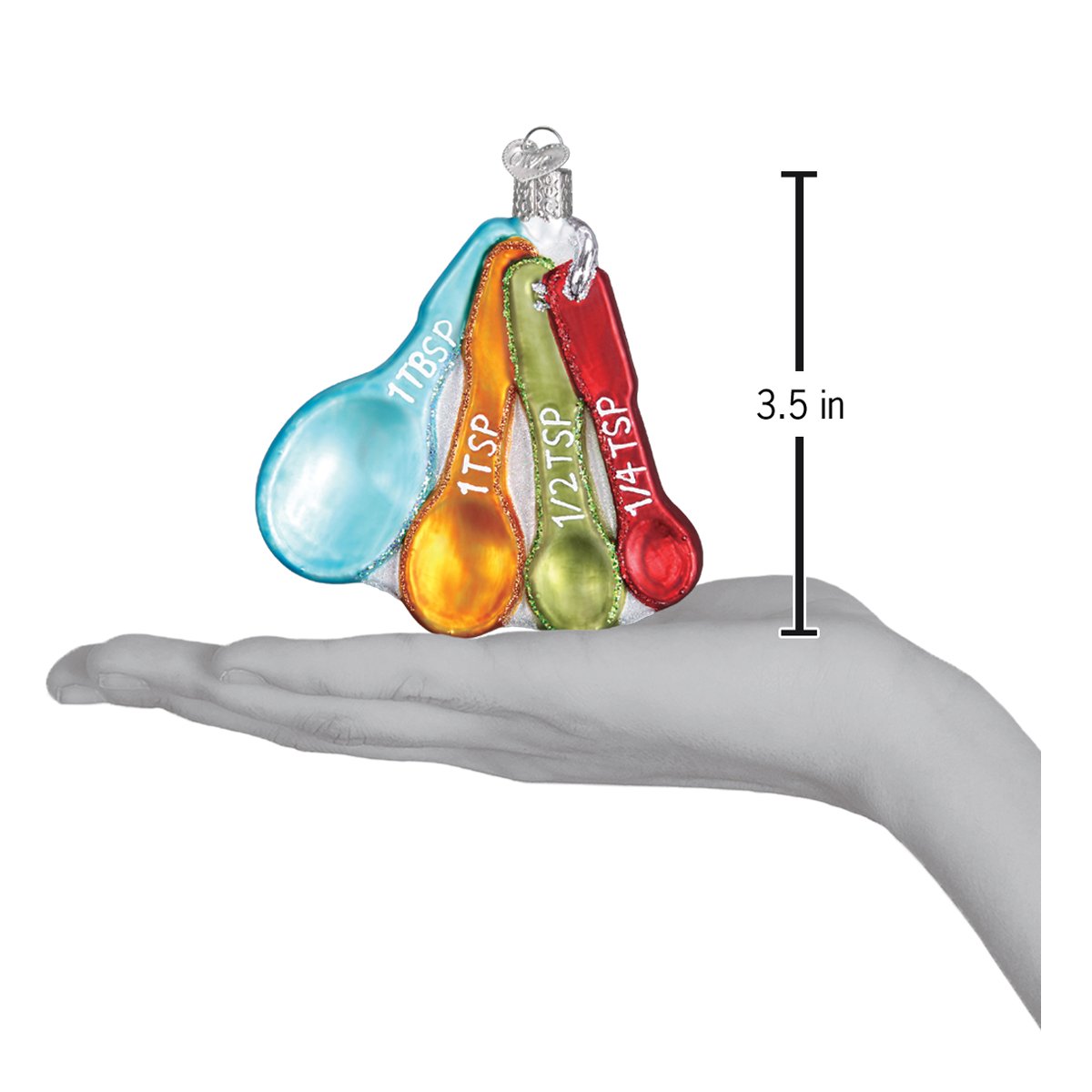 Old World Christmas Measuring Spoons Ornament - hand-blown glass Christmas tree ornament (view 6)