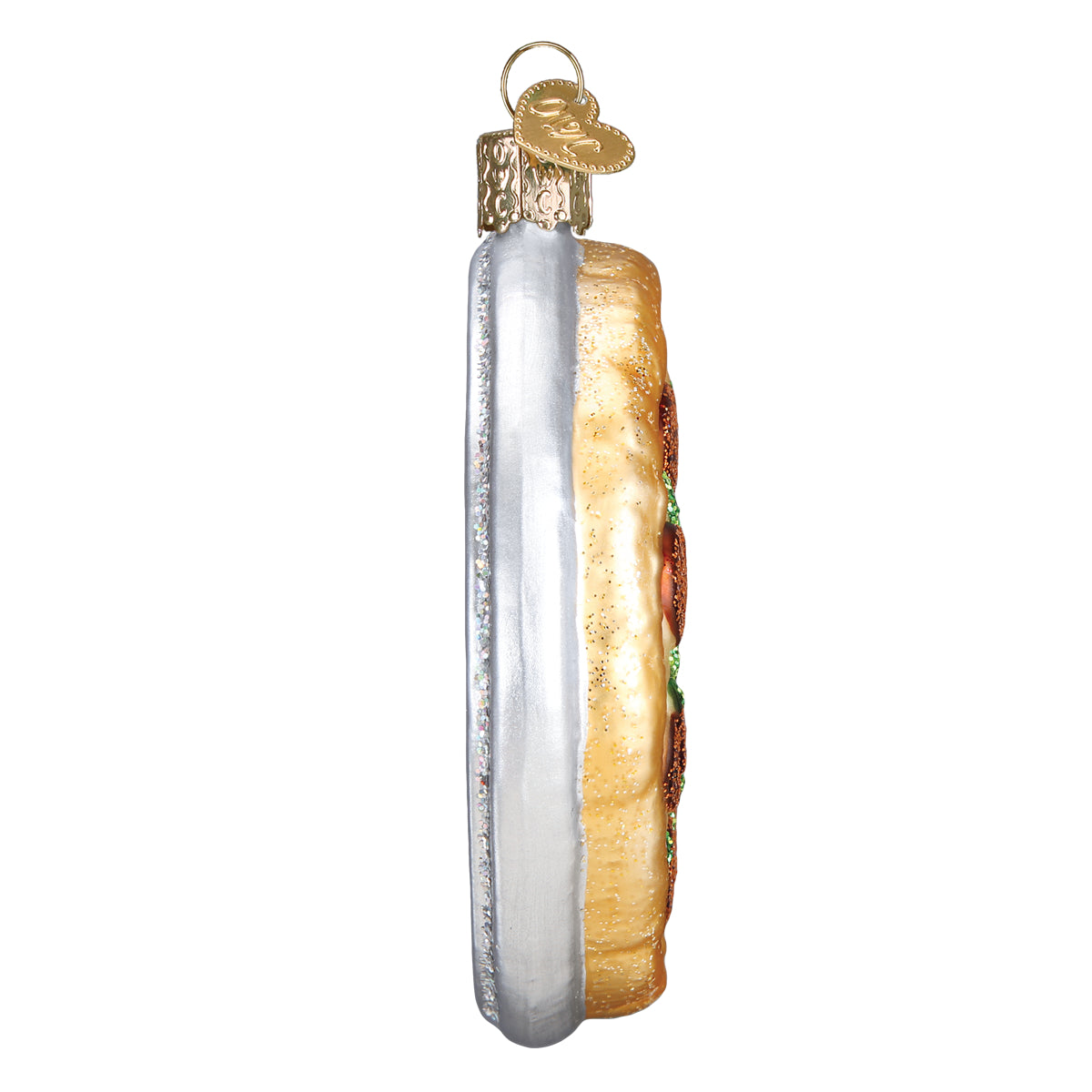 Old World Christmas Pizza Pie Ornament - hand-blown glass Christmas tree ornament (view 5)