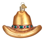Old World Christmas Cowboy Hat Ornament - hand-blown glass Christmas tree ornament (view 4)
