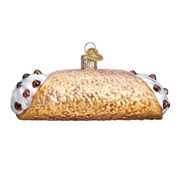 Old World Christmas Cannoli Ornament - hand-blown glass Christmas tree ornament (view 4)
