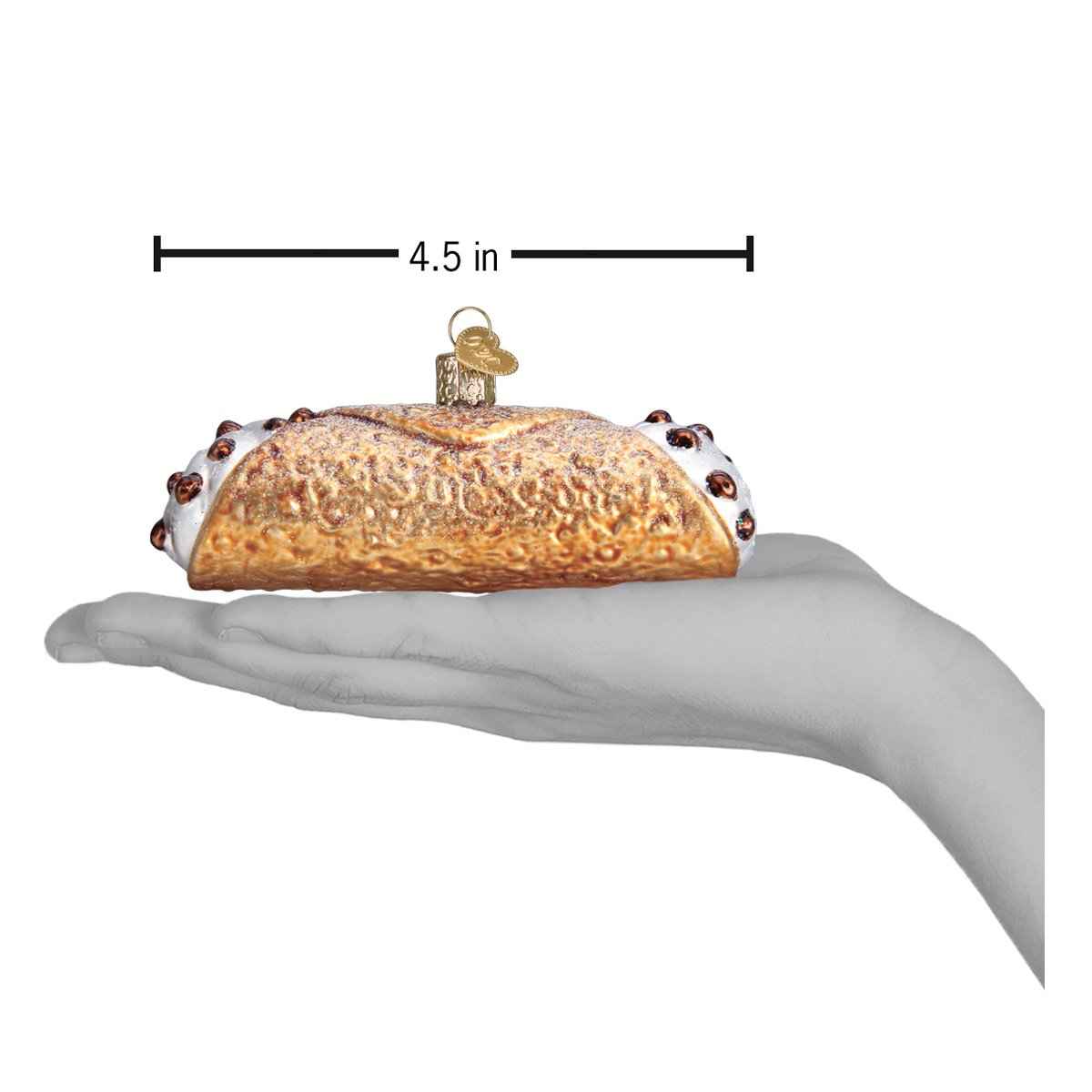 Old World Christmas Cannoli Ornament - hand-blown glass Christmas tree ornament (view 6)